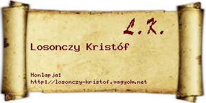 Losonczy Kristóf névjegykártya