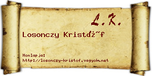 Losonczy Kristóf névjegykártya